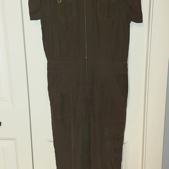 Silk Cargo Jumpsuit - Picture 1 of 12